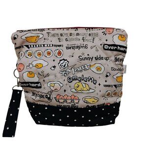 Gudetama Bag Large 10"x12"x5" Quilted Fabric Cosmetic Pouch Lunch Bag Projects